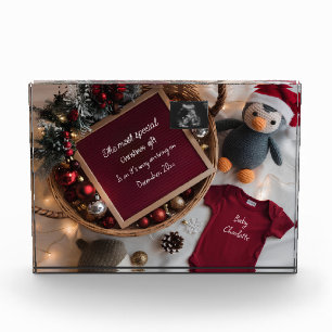 Ankündigung einer festlichen Weihnachtskorbschwang Fotoblock