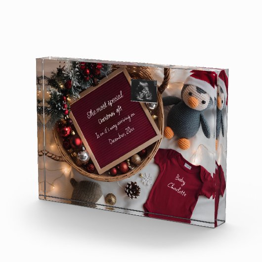 Ankündigung einer festlichen Weihnachtskorbschwang Fotoblock (Rechts)