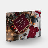 Ankündigung einer festlichen Weihnachtskorbschwang Fotoblock (Links)