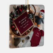 Ankündigung einer festlichen Weihnachtskorbschwang Keramikornament (Rechts)