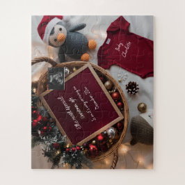 Ankündigung einer festlichen Weihnachtskorbschwang Puzzle