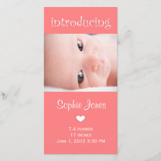 Ankündigung einer Fotokarte für ein pinkfarbenes M