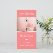 Ankündigung einer Fotokarte für ein pinkfarbenes M (Stehend Vorderseite)