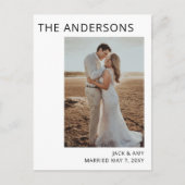 Ankündigung einer Hochzeit im eleganten Minmalist- Postkarte (Vorderseite)