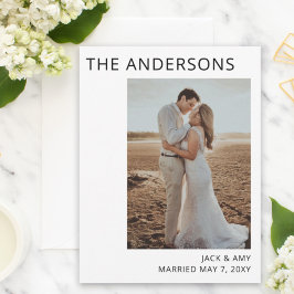 Ankündigung einer Hochzeit im eleganten Minmalist- Postkarte