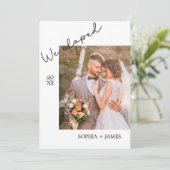 Ankündigung einer Hochzeit im Minimalistischen Fot (Stehend Vorderseite)