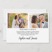 Ankündigung einer Hochzeit im Minimalistischen Fot (Rückseite)