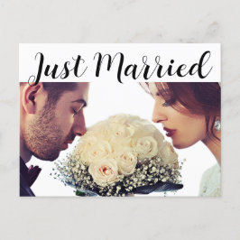 Ankündigung einer Hochzeit in Schwarz und Weiß Postkarte