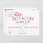 Ankündigung einer Hochzeit Minimalistischer rosa B (Vorne/Hinten)