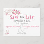 Ankündigung einer Hochzeit Minimalistischer rosa B (Vorderseite)