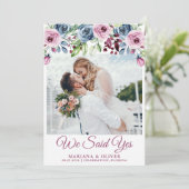 Ankündigung einer Hochzeit mit Blauweinen (Stehend Vorderseite)