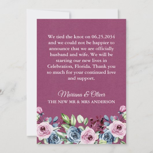 Ankündigung einer Hochzeit mit Blauweinen (Rückseite)