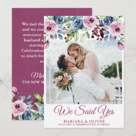 Ankündigung einer Hochzeit mit Blauweinen