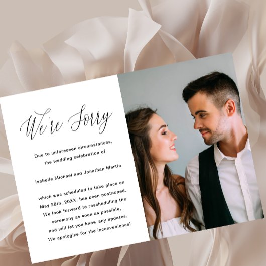 Ankündigung einer Hochzeit mit einfachem Foto