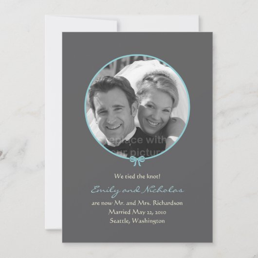 Ankündigung einer Hochzeit mit einfachem Foto - Bl (Vorderseite)