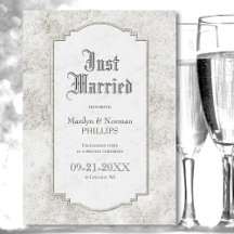 Ankündigung einer Hochzeit mit Vintagem grauem Ste