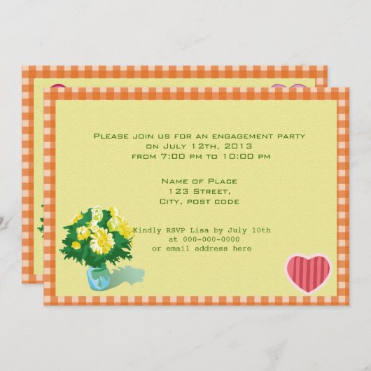 Ankündigung einer Hochzeitsfeier im Landhausstil (Vorne/Hinten)