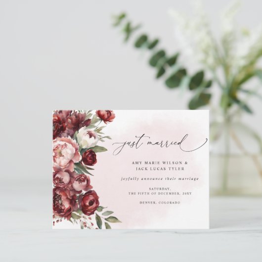 Ankündigung einer Hochzeitsfeier im Rustikalen Bur Postkarte (Stehend Vorderseite)