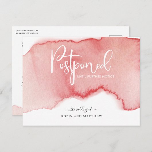 Ankündigung einer Hochzeitsfeier im Wasser Postkarte (Vorne/Hinten)