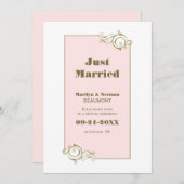 Ankündigung einer Hochzeitsfeier mit Goldrahmen (Vorne/Hinten)