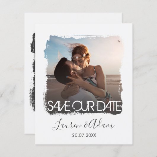 Ankündigung einer Hochzeitsfeier mit Save the Date (Vorne/Hinten)