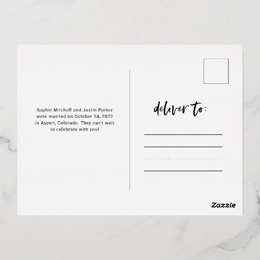 Ankündigung einer Hochzeitskampagne für lässiges S (Rückseite)