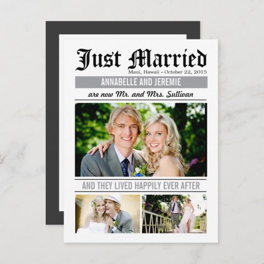 Ankündigung einer Hochzeitsszension - Weiß (Vorne/Hinten)