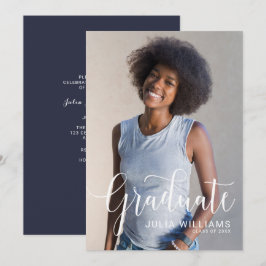 Ankündigung einer hübschen Cursive Foto Graduation