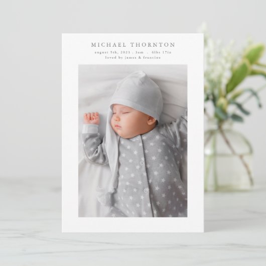 Ankündigung einer Kleingeburtssammlung im Foto (Stehend Vorderseite)