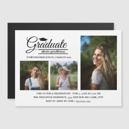 Ankündigung einer modernen 3-Foto-Graduiertenparty