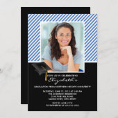 Ankündigung einer modernen Blue Stripe Graduation (Vorne/Hinten)