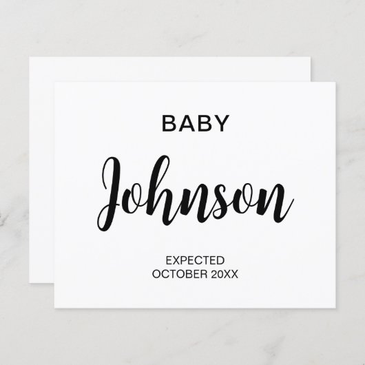 Ankündigung einer modernen Haushaltsschwangerschaf (Vorne/Hinten)