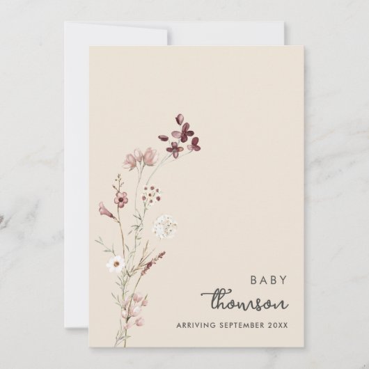 Ankündigung einer modernen Minimalistischen Blumen (Vorderseite)