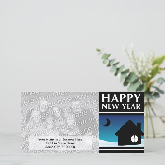 Ankündigung einer neuen Adresse für glückliches ne (Stehend Vorderseite)