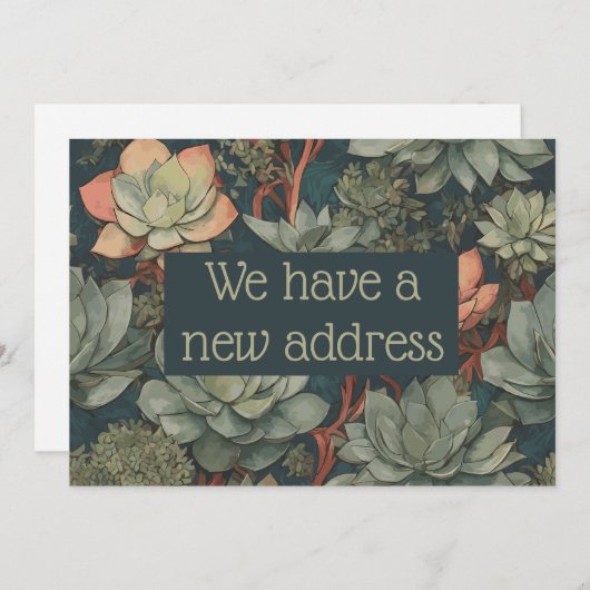 Ankündigung einer neuen Adresse | Grüne sukkuläre  (Vorne/Hinten)