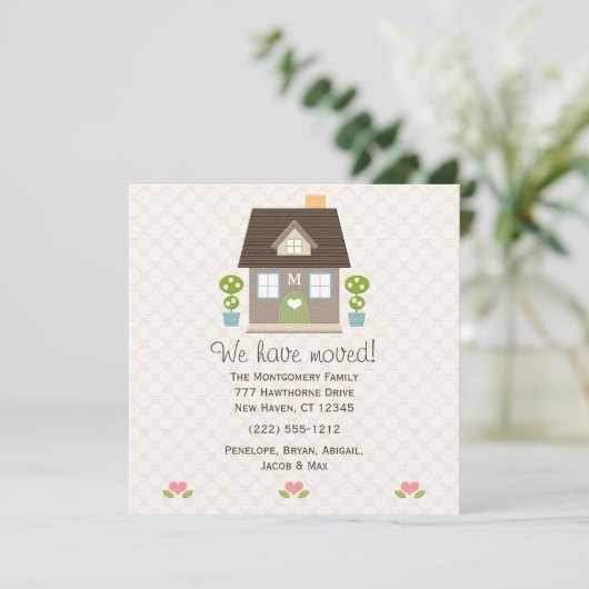 Ankündigung einer neuen Adresse im mit Monogramm H (Stehend Vorderseite)