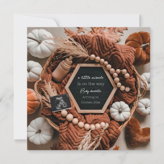 Ankündigung einer niedlichen Herbstschwangerschaft (Vorderseite)
