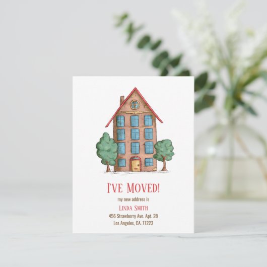 Ankündigung einer niedlichen Wohnungsänderung (Stehend Vorderseite)