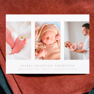 Ankündigung einer Rosa-Geburt im Foto