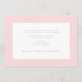 Ankündigung einer Rosa-Geburt im Foto (Rückseite)