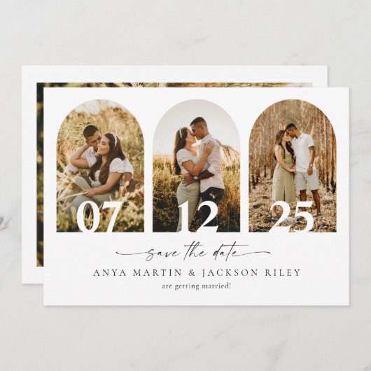 Ankündigung einer Save the Date Hochzeitskarte (Vorne/Hinten)
