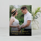 Ankündigung einer Schwangerschaft Classy Gold-Foli (Stehend vorne)