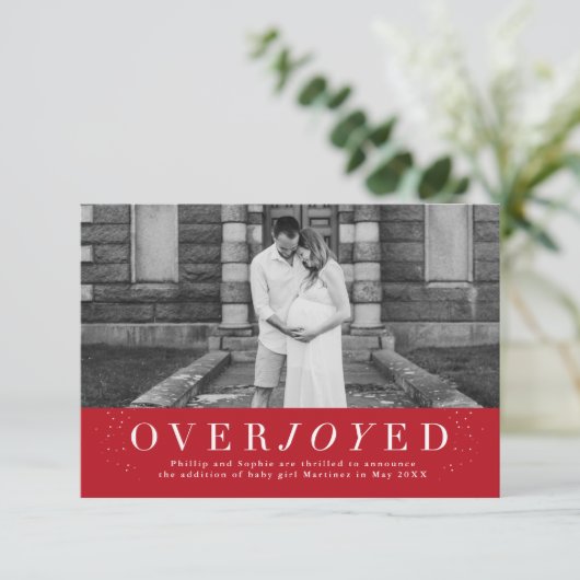 Ankündigung einer Schwangerschaft im Foto überglüc (Stehend Vorderseite)