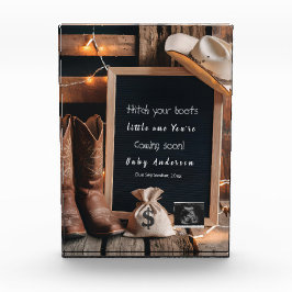 Ankündigung einer Schwangerschaft im Western Fotoblock