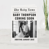 Ankündigung einer Schwangerschaft im Zeitungsstil (Vorderseite)