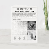 Ankündigung einer Schwangerschaft im Zeitungsstil (Rückseite)