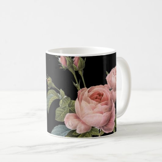 Ankündigung einer Schwangerschaft in der Rose Pink Kaffeetasse (VorderseiteRechts)