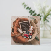 Ankündigung einer Schwangerschaft mit geflochtenem (Stehend Vorderseite)