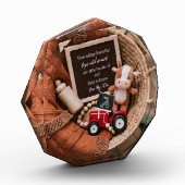 Ankündigung einer Schwangerschaft mit geflochtenem Fotoblock (Links)