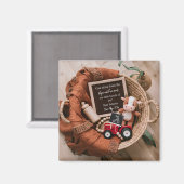 Ankündigung einer Schwangerschaft mit geflochtenem Magnet (Vorderseite/Rückseite)